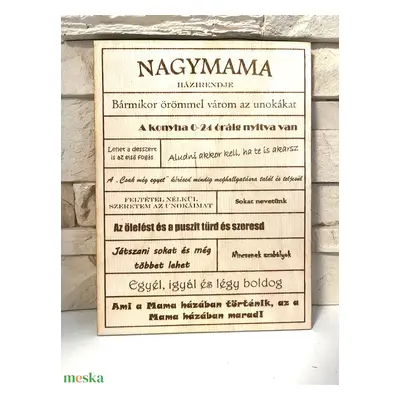 Nagymama tábla