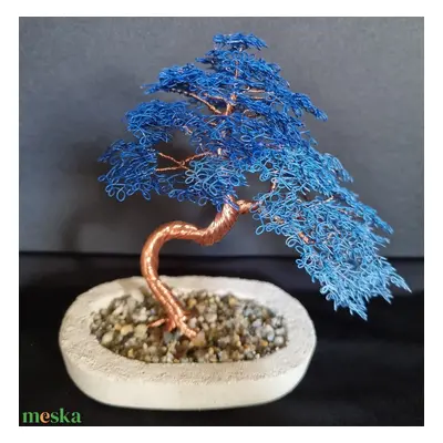 Kék színátmenetes drót bonsai