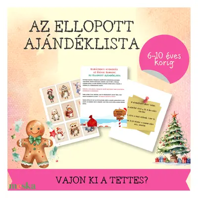 Az ellopott ajándéklista - karácsonyi nyomozós játék gyerekekeknek