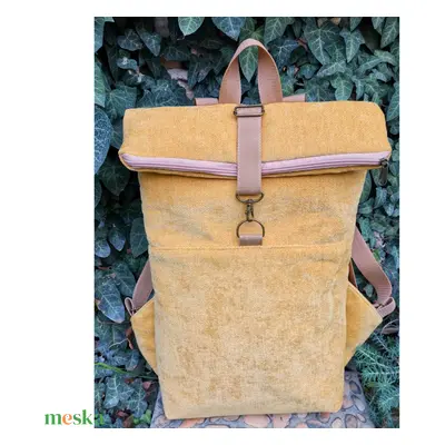 RE'A dizájn Ash Yellow rolltop hátizsák – M méret