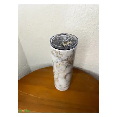 Skinny tumbler - szürke márvány 600 ml