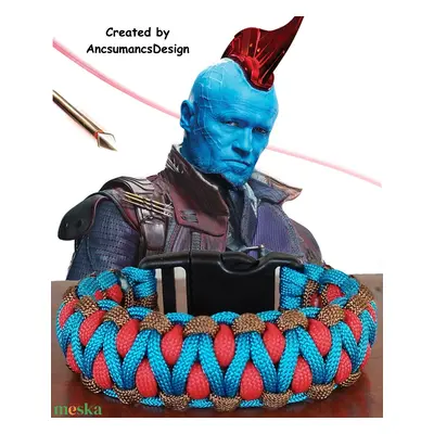 Designer túlélő paracord karkötő biztonsági csattal DRAGON EYE YONDU (csuklóméret 19-20cm)