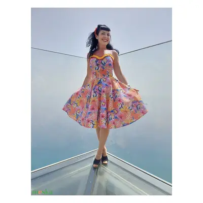 Pinup Rockabilly trópusi mintás