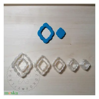 Marokkói gyémánt alakú süthető gyurma kiszúrók (5db) - polymerclay, kiszúró, kellék