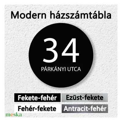 Modern házszámtábla, minimalista gravírozott utcanévtábla több méretben