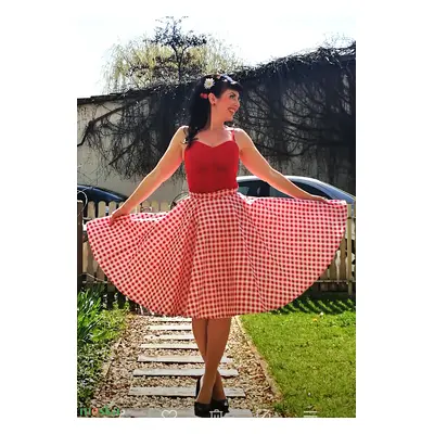 Rockabilly szoknya piros kockás