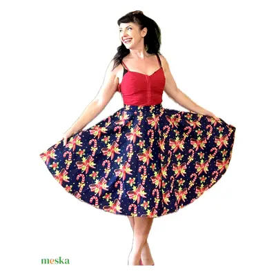 Pinup Rockabilly szoknya LIMITÁLT karácsonyi mintás