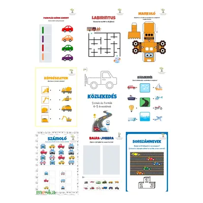 Közlekedés - Színek és formák 4-5 éveseknek