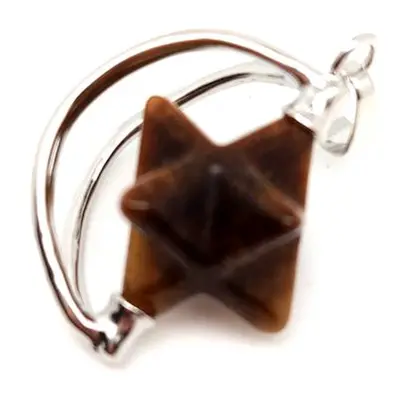 Merkaba medál fémmel Tigrisszem 2x3cm