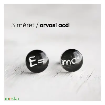 E=mc2 nemesacél fülbevaló