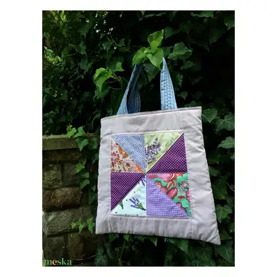 I LOVE LAVANDER. XL patchwork shopper vagy strandtáska.