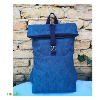 RE'A dizájn Enamel Blue rolltop hátizsák – M méret