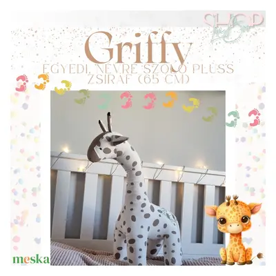 Griffy - Óriás emlékőr plüss zsiráf (65 cm)