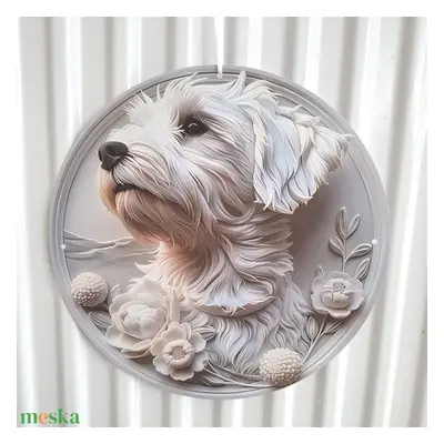 Bichon havanese kutyus kopogtató, ajtódísz, falikép 3D