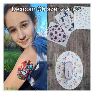 Dexcom G6 vércukormérő szenzorhoz mintás tapasz (szenzortapasz) 5 db/ csomag