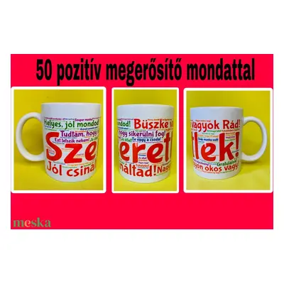 50 pozitív megerősítő mondat bögre