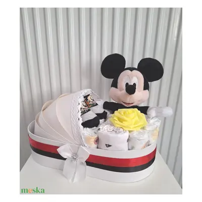 Mickey bölcső pelenkatorta 2-5kg, pelenkatorony, babaváró csomag