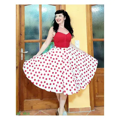 Pinup Rockabilly szoknya piros pöttyös