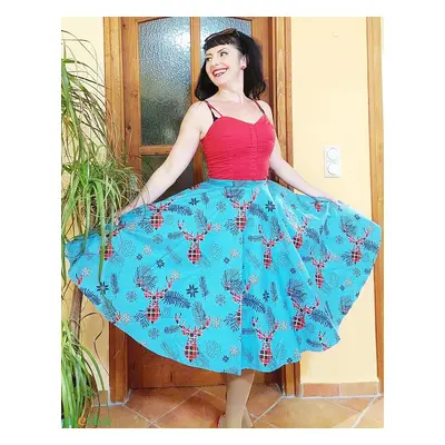 Pinup Rockabilly szoknya karácsonyi mintás