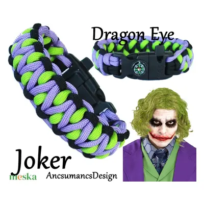 Taktikai túlélő paracord karkötő 3 funkciós csattal DRAGON EYE JOKER (csuklóméret 19-20cm)