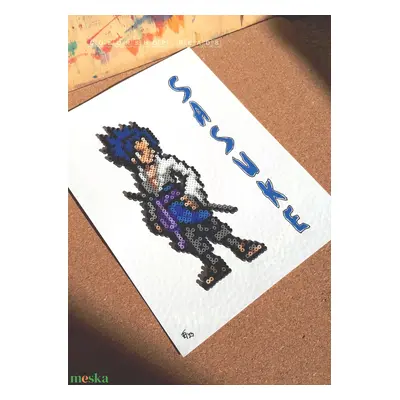 Sasuke (Naruto) pixel art kép