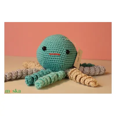 Polip amigurumi figura zöld