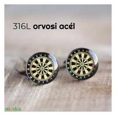 Darts nemesacél mandzsettagombok