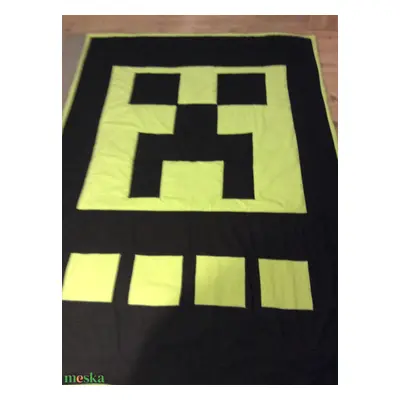 Minecraft Creeper patchwork falvédő, takaró