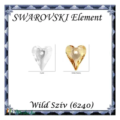 Swarovski kristály medál: Wild szív 17mm több szín SW6240-17