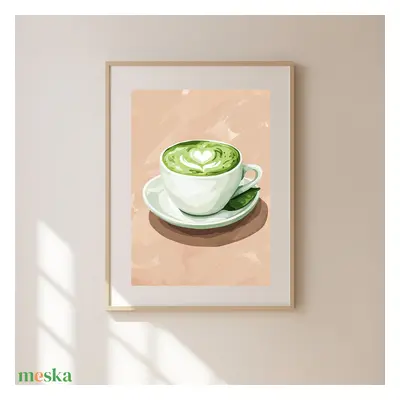 Food Poster falikép – Matcha latte