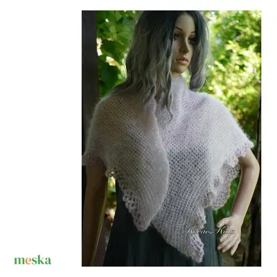 HABKENDŐ / púder - exkluzív kézzel kötött silk mohair vállkendő