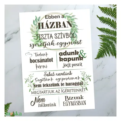 Ebben a házban... dekor grafika - házavató - lakásdekor - nappali - A/4-es fotópapírra vagy kere