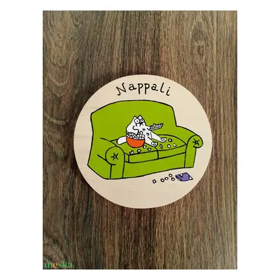 Simon' cat - Nappali tábla . Ajtójelölő tábla, ajtó jelölő tábla, névtábla, felirat, kopogtató