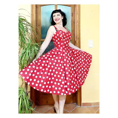 Pinup Rockabilly ruha piros pöttyös