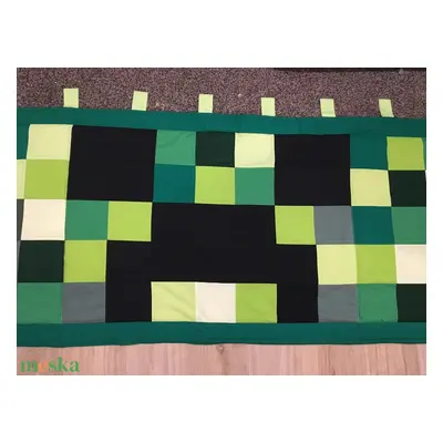 Minecraft Creeper patchwork falvédő, takaró