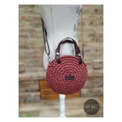 Horgolt női körtáska - MINI - Crossbody - TÉGLA