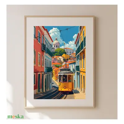 Lisszabon Varázsa Otthon: Egyedi "Travel Poster" falikép