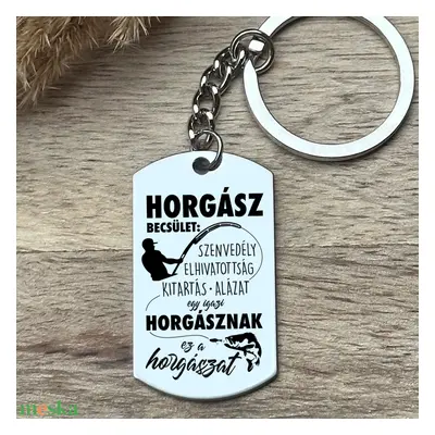 Horgász becsület – horgászos kulcstartó férfiaknak