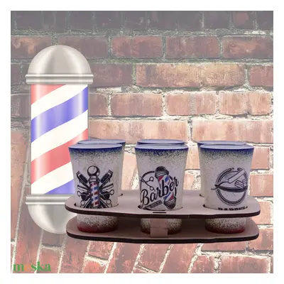 Snapszos pohár szett BARBER SHOP fodrászoknak