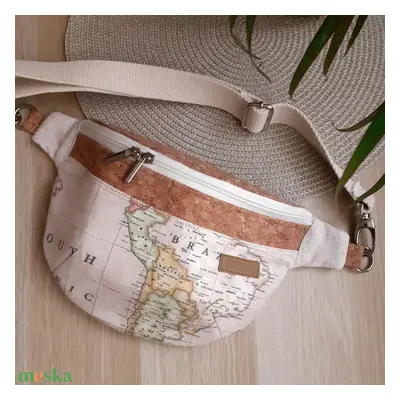 Dél-Amerika térképmintás övtáska, kistáska, crossbody