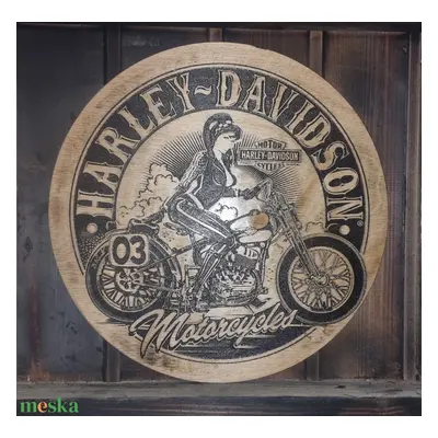 Harley Davidson Lézergravírozott fakép