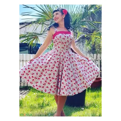 Rockabilly, pinup ruha róka mintás