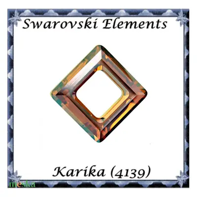 Ékszerkellék: Swarovski négyzet 14mm Copper CAL SW4439-14