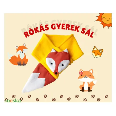 Rókás gyerek sál kislány kisfiú róka cuki