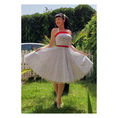 Pinup Rockabilly ruha, pöttyös mintás