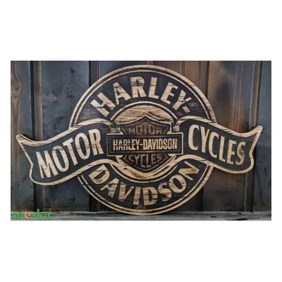 Harley Davidson Lézergravírozott fakép