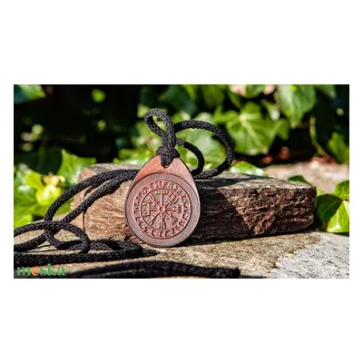 Vegvisir bőr medál - Viking stílus