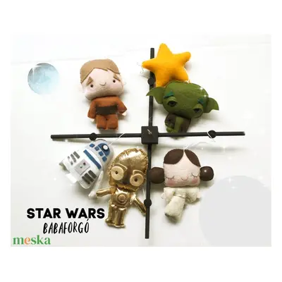 STAR WARS Babaforgó, 3CPO, R2D2, Lea hercegnő, Luke Skywalker, Yoda