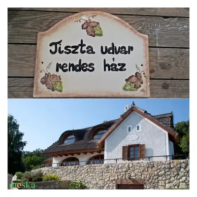 Kerámia utcanév és házszám tábla