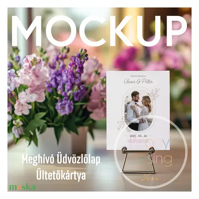 Tavaszi Hangulatú Képeslap – Kártya Mockup PSD/PNG